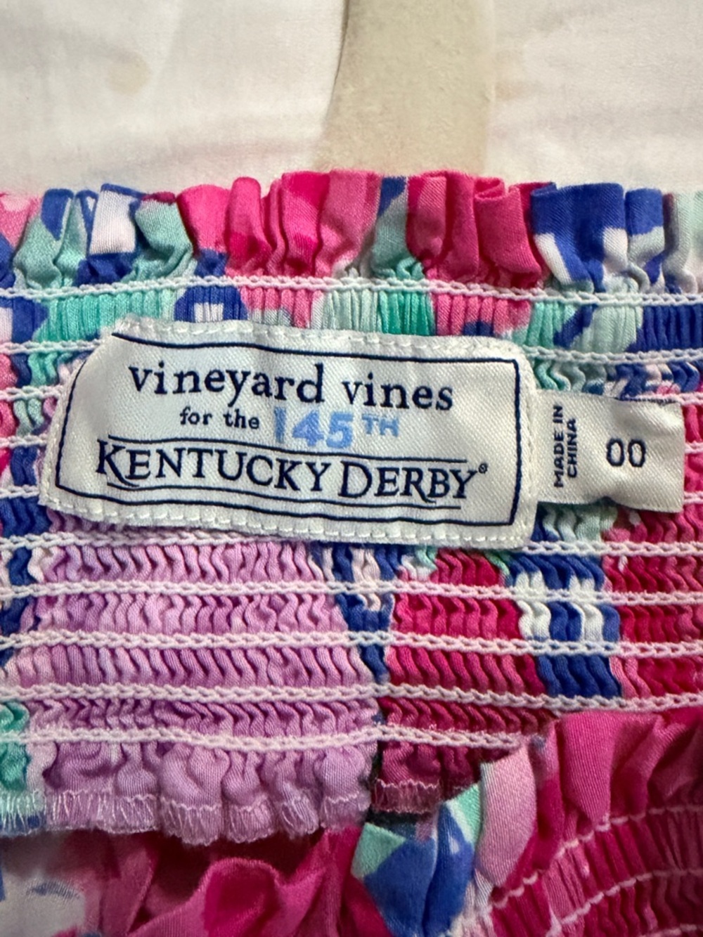Vineyard Vines - Kentucky Derby Dress - 145th - Pink Roses - Derby Day - Size 00 - Picture 3 of 4